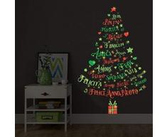 wallflexi Sticker mural pour sapin de Noël Motif Magic brille dans lobscurité italienne Quotes