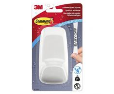 Command Patère Blanc Nacré avec Languettes Résistantes à lEau, 1 Grand Crochet 2 Languettes, 3,4 kg