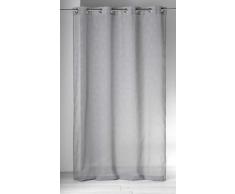 Home Maison 806529 Voilage Etamine Imprimé Petits Pois Polyester Gris/Argent 140 x 240 cm