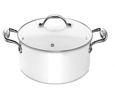 Lagostina 11830031020 Accademia Bianca Faitout Couvercle Acier 20 cm