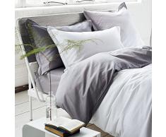 Designers Guild - Saraille Drap Housse Satin de Coton Zinc 180 x 200 cm