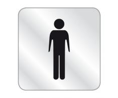 Enzo Rodi 207281 Plaque de Porte WC Messieurs Autocollant Aluminium Anodisé 60 x 60 x 1 mm