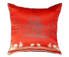 The Indian Promenade Coussin en poly-douppioni/soie Motif Taj Mahal 41 x 41 cm