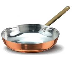 Pentole Agnelli ALCU111B36 sauteuse Ã Main en Ã©tain cuivrÃ© Lisse avec poignÃ©e Tubulaire, 36 cm