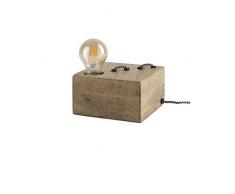 Mathias 3430147 Lampe de chevet, Bois, 40 W, Marron, 15X15H9
