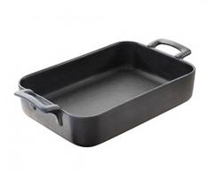 REVOL 647556 Plat RECTANGULAIRE Porcelaine, Noir Effet Fonté