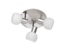 Reality, Spot, Antibes 3xE14, max.28,0 W Verre, AlbÃ¢tre, Corps: metal, Nickel mat Ã:22,0cm, H:17,0cm IP20