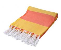 Cacala - Paradise Série - Serviettes de Bain Turque, Coton, Yellow Coral, 95 x 175 x 0.5 cm