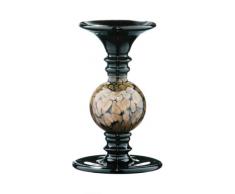 Premier Housewares Bougeoir boule Verre Or/noir Hauteur : 20 cm