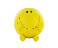 Monsieur Madame MM3135 Tirelire 3D Mr Heureux, Polyrésine, Jaune, 13,5 x 13,8 x 14,5 cm