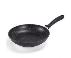 MSV 110426 poele Fonte dalu revetement Pierre 26cm, Aluminium/Bakélite Anti Adhésif, Noir