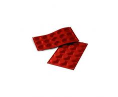 silikomart 20.014.00.0065 Moule 15 Mini tartelettes Classic, Rouge, 17,5 x 30 cm