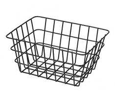 Wenko Viana Panier de Bain Noir Mat avec Finition Mate, Design métallique Ouvert, pour cosmétiques, Brosse, Serviettes, etc. à portée de Main, en métal, 18 x 25 x 12 cm