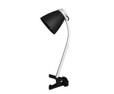 HOMEA 6LCE089NR Lampe de bureau Ã clipser Plastique Noir 36 cm