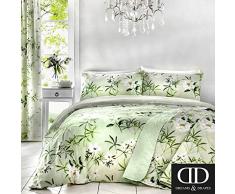 Dreams & Drapes Florence Parure de lit, 52% Polyester, 48% Coton, Green, Super King