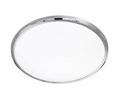 TRIO, Plafonnier, Nicolas incl. 1 x LED,SMD,25,0 Watt,3000K,2000 Lm. Plastique, Blanc, Corps: metal, Chrome Ã:42,0cm, H:10,0cm IP20,Convient pour variateur externe