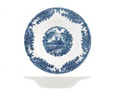Churchill Brook Blue Lot de 6 assiettes creuses Blanc/bleu