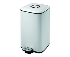 EKO Regent Poubelle à Pédale Métal Blanc 24 x 32,8 x 40,5 cm 12 litres