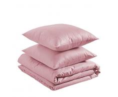 AmazonBasics Parure de Lit 100 % Coton Ultra-Doux 155 x 200 cm / 80 x 80 cm, Rose poudré