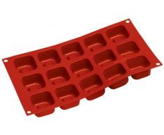 Silikomart 20.081.00.0060 SF081 Moule Forme Savarin Taille Moyenne CarrÃ©e 15 CavitÃ©s Silicone Terre Cuite