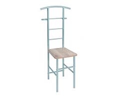 Haku Moebel 81950 Valet Métal/MDF Alu/Chêne San Remo 46 x 46 x 109 cm