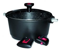 Baumalu 383605 Faitout avec Couvercle 24 cm Granit Pro, Aluminium forgÃ©, Noir