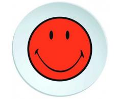 Zak Designs 6662-0326 Smiley - Assiette Creuse 20 cm Corail/Blanc