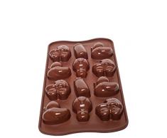silikomart 22.131.77.0065 Moule en Silicone, ThÃ¨me BÃ©bÃ©s pour Chocolat, Marron, 2 x 10,5 x 21,5 cm