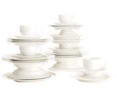 Maxwell & Williams P208Â Round Service Ã cafÃ©, Service de Table, Kit Vaisselle, 30Â PiÃ¨ces, avec Marge, dans Un Coffret Cadeau, Porcelaine
