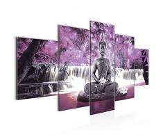 Tableau decoration murale Cascade de Bouddha 200 x 100 cm - XXL Impression sur Toile Salon Appartment 5 Parties - prÃªt Ã accrocher - 503551c