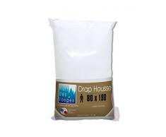 Nuit des Vosges 2094459 Cotoval Drap Housse Uni Coton Blanc 80 x 190 cm