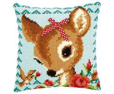 Kit coussin au point de croix Bambi avec noeud