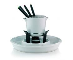 Kela 16425 Amarum Service à Fondue au Chocolat pour 4 Personnes Métal Chromé/Ceramique 400 ml