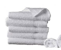 ORPHEEBS Blanc, 100% 5 Serviettes de Bain 50x100 cm 500gr/mÂ² Pur Coton Ã©gyptien Hotel (50 x 100 cm)
