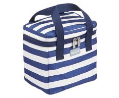 Kitchen Craft We Love Summer nautique Sac isotherme à rayures, Bleu marine/blanc, 4.9 litre