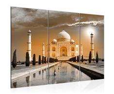 Tableau decoration murale Taj Mahal Inde 120 x 80 cm - XXL Impression sur Toile Salon Appartment 3 Parties - prêt à accrocher - 600531b