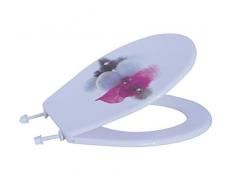 MSV 140818 BornÃ©o Abattant WC PolypropylÃ¨ne/MDF/Inox avec CharniÃ¨res Blanc ImprimÃ© 3 Faces 42,5 x 36,5 x 1,7 cm