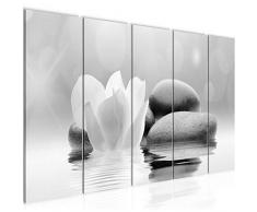 Tableau decoration murale Tulipes de fleurs 200 x 80 cm - XXL Impression sur Toile Salon Appartment 5 Parties - prêt à accrocher - 506055c