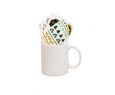 thumbs Up! - Make a Christmas Mug - Tasse CÃ©ramique avec sticker NoÃ«l pour coller - blanc - 350ml - 1001775