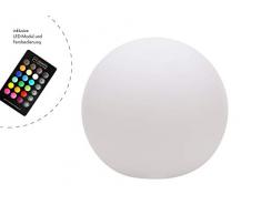 8 Seasons design Lampe à Boule à DEL Shining Globe (Hauteur à 50 cm, Multicolore, Changement de Couleur RVB, Dimmable, Lampe à Boule XXL, Boule pour Intérieur et Extérieur) Blanc