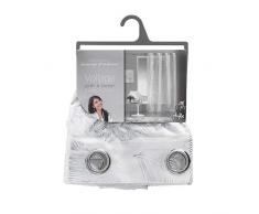 douceur dintérieur panneau a oeillets 140x240 cm voile metallise veggy blanc/argent
