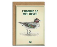 Message Earth 3264564 Carte Double éco-Design avec Son enveloppe, 100% écologique : LâHomme DE Mes REVES, FSC & 100% Papier Recyclé, Beige, 16,3x12,15x0,1 cm