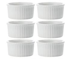 Maxwell Williams White Basics Lot de 6 ramequins en Porcelaine Blanc, Porcelaine, Blanc, 12 cm (Set of 6)