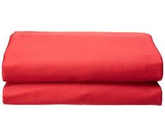Garnier-Thiebaut AVA UNI Drap Plat, Coton, Cerise, 270 x 300 cm