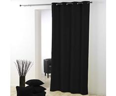 douceur dintérieur rideau a oeillets 140x280 cm polyester essentiel noir