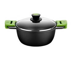 BRA Prior - Faitout Haut avec Couvercle en Verre et anses en Silicone, 20 cm