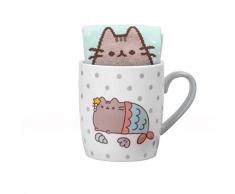 Pusheen - SirÃ¨ne tasse et Chaussettes en blanc / menthe/ capacitÃ© 250 ml - thumbs Up! - 1001860