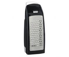 Levivo Râpe à fromage avec récipient en acier inoxydable, coupe-fromage, râpe de cuisine, ustensile de cuisine, noir, 7,5 x 5,5 x 16,5 cm