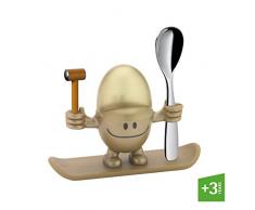 WMF McEgg Coquetier avec cuillÃ¨re, plastique, acier inoxydable Cromargan poli, passe au lave-vaisselle, dorÃ©