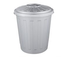 OKT 2053692 Poubelle Plastique Argent 7 L Taille Mini